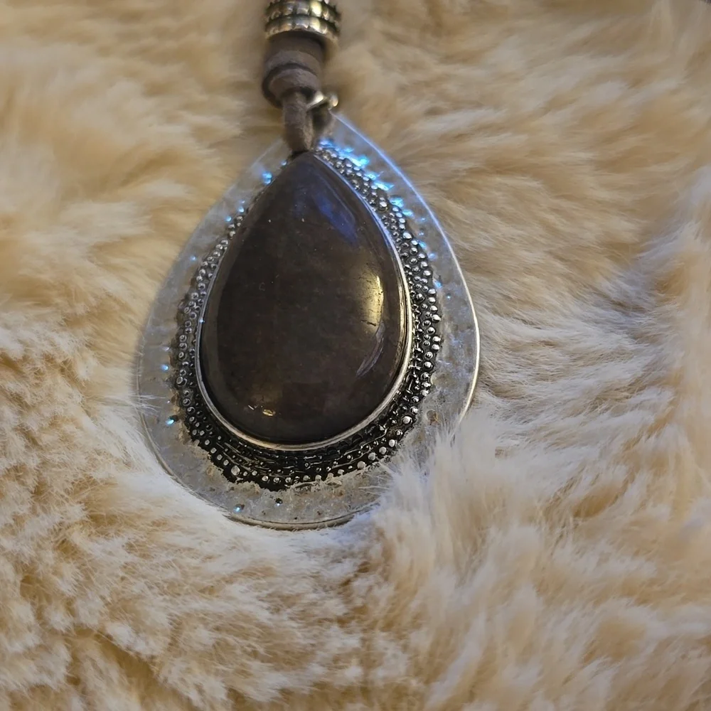NWT! Free People, Freefall Pendant Necklace - Multi/Labrodite, MSRP $30